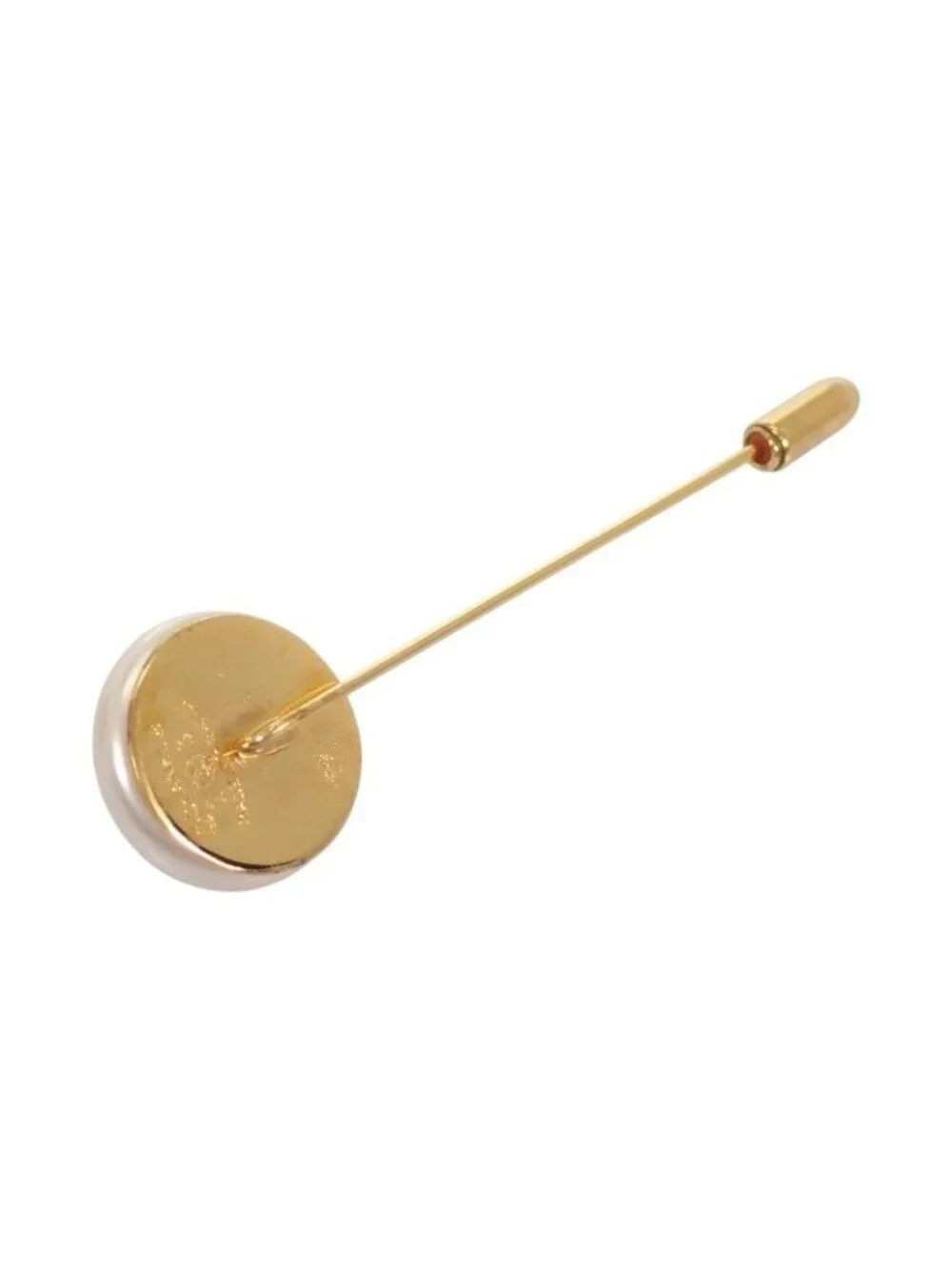 Chanel Pin Brooch Vintage Metal Faux Pearl CC Logo